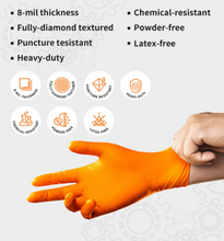 Load image into Gallery viewer, First Glove 8 Mil Orange Nitrile Gloves - BNM Health