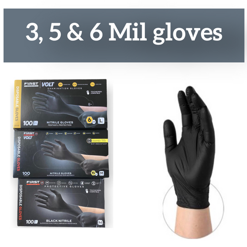 First Glove Black Nitrile Disposable Gloves - BNM Health