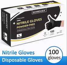 Load and play video in Gallery viewer, 4 Mil Black Nitrile Gloves