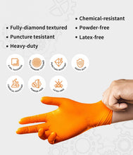 Load image into Gallery viewer, Kingfa 6 Mil Diamond Texture Orange Nitrile Gloves L & XL - BNM Health