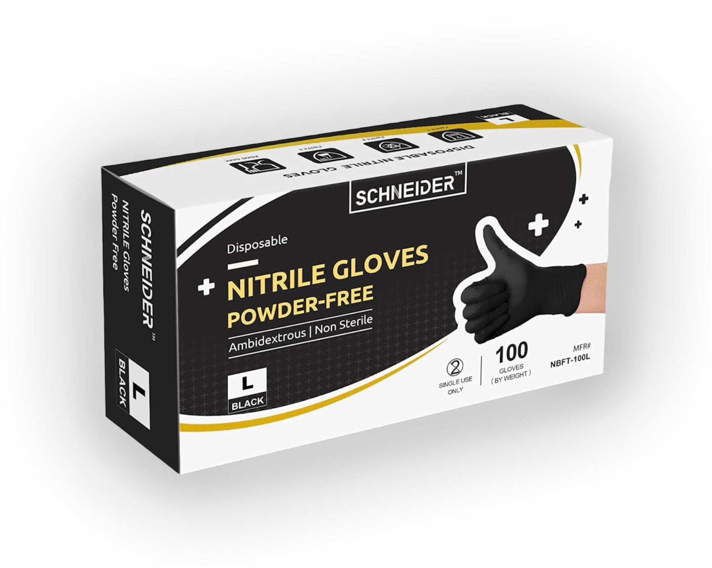 5 Mil Black Nitrile Gloves - BNM Health