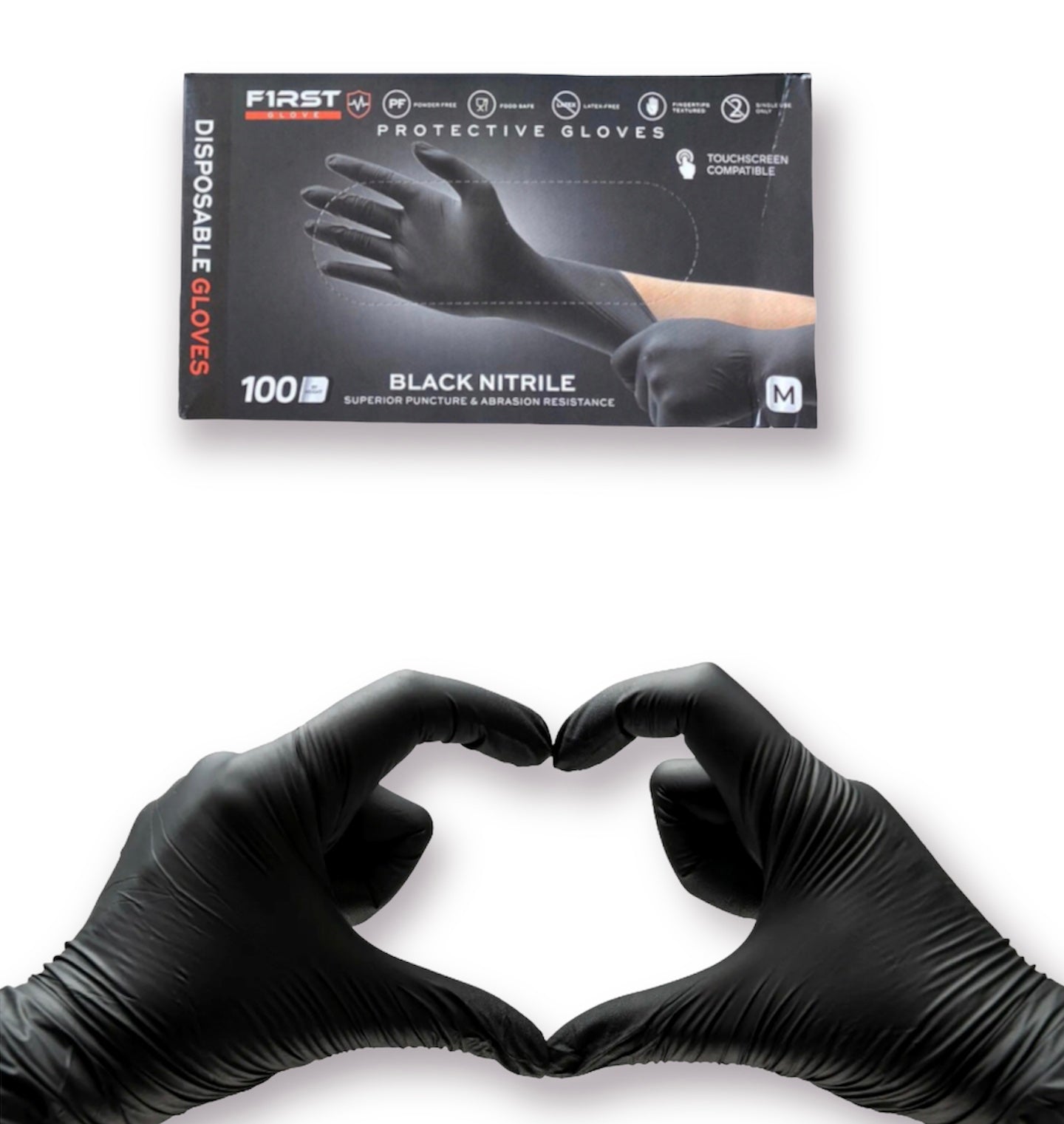First Glove Black Nitrile Disposable Gloves - BNM Health