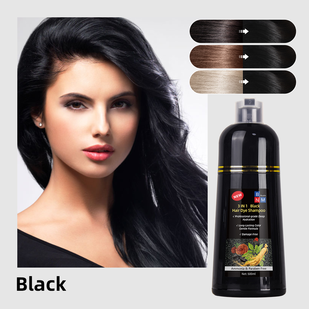 Hair Dye Shampoo 500ml Instant Fast Permanent Natural DYE Color Unisex 