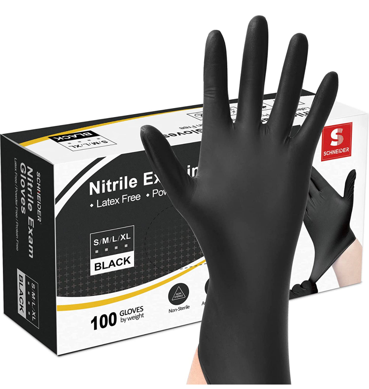 5 Mil Black Nitrile Gloves